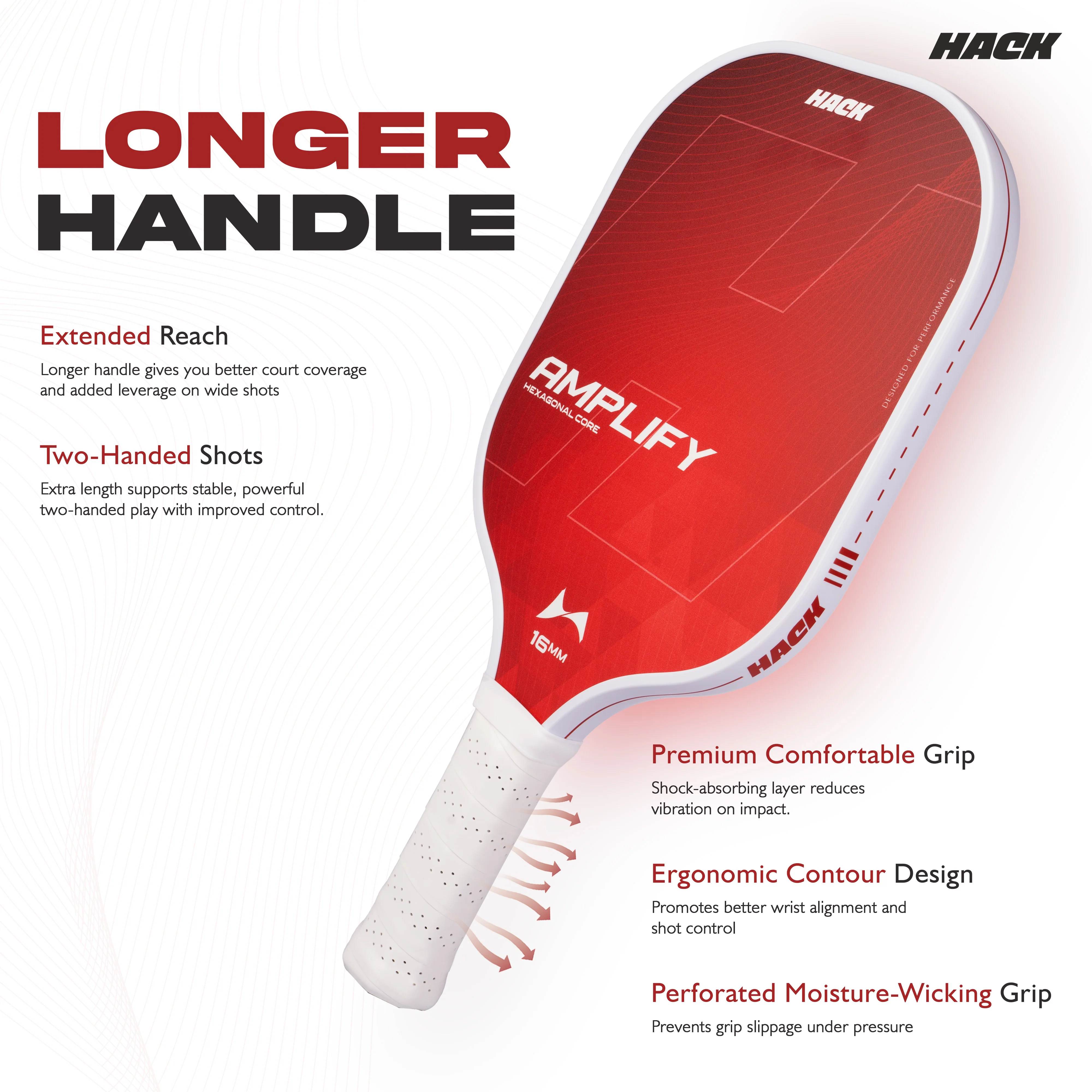 Hack Athletics Amplify Pro Pickleball Paddle Set (2 Paddles with cover , 2 Balls) - Image 5