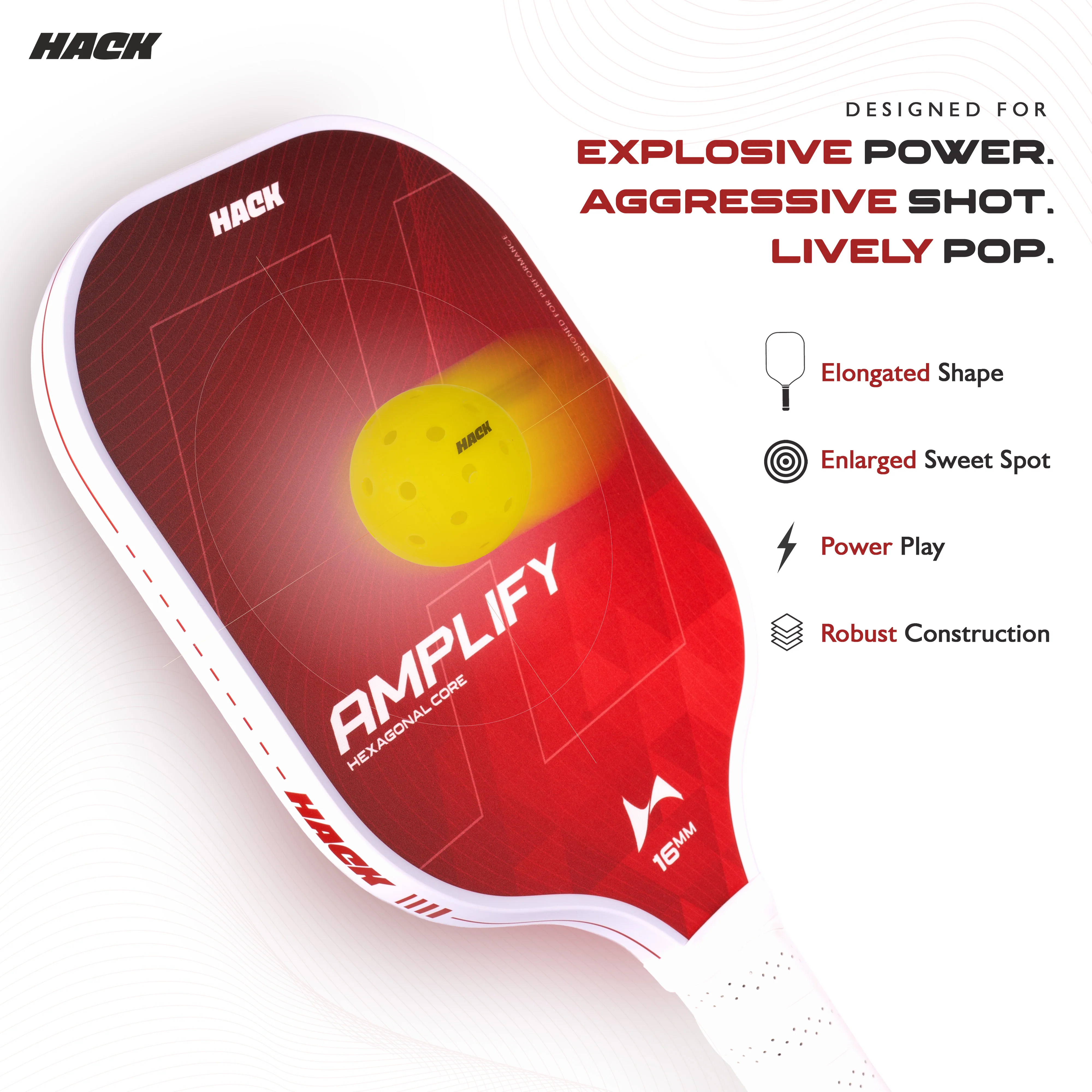 Hack Athletics Amplify Pro Pickleball Paddle Set (2 Paddles with cover , 2 Balls) - Image 6