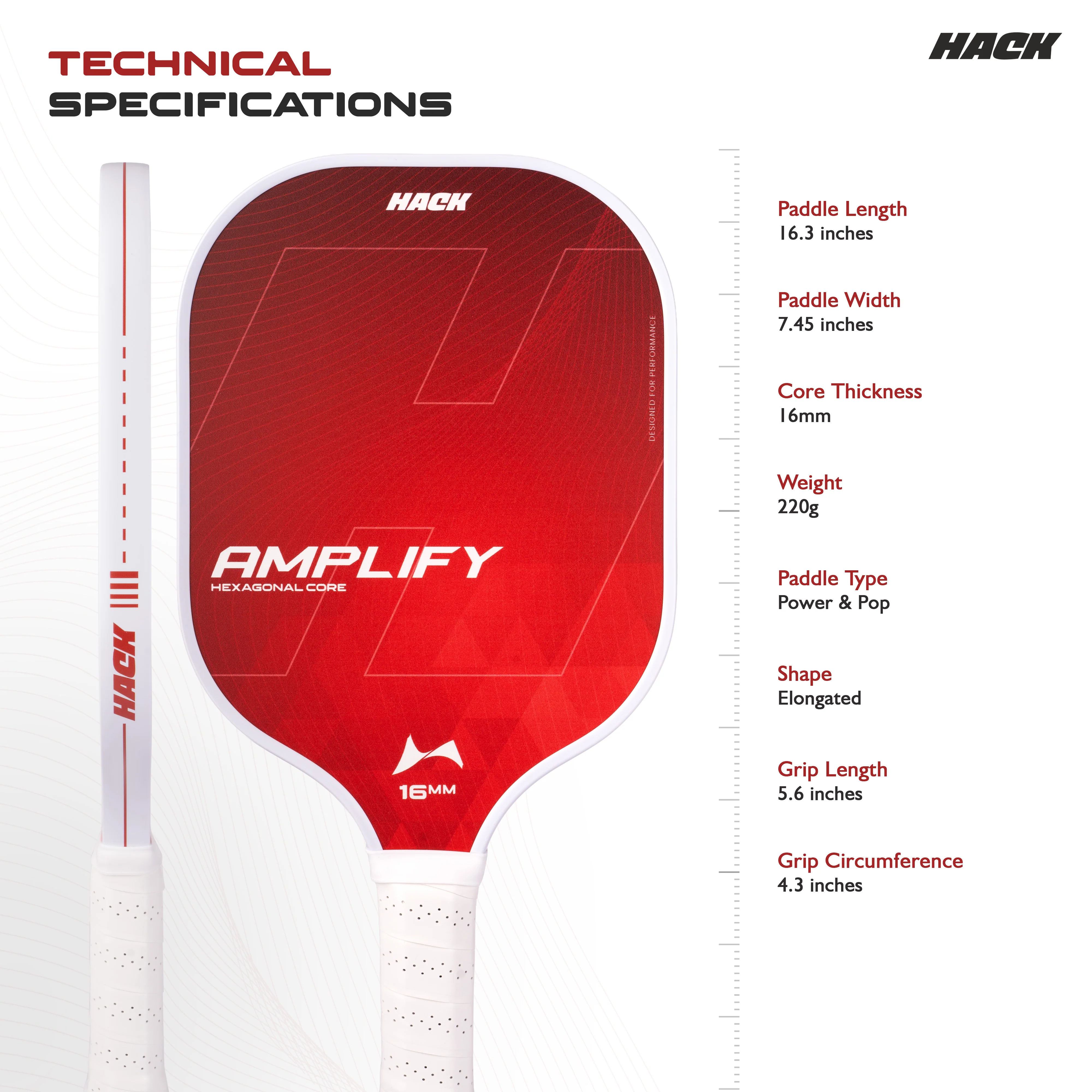 Hack Athletics Amplify Pro Pickleball Paddle Set (2 Paddles with cover , 2 Balls) - Image 7