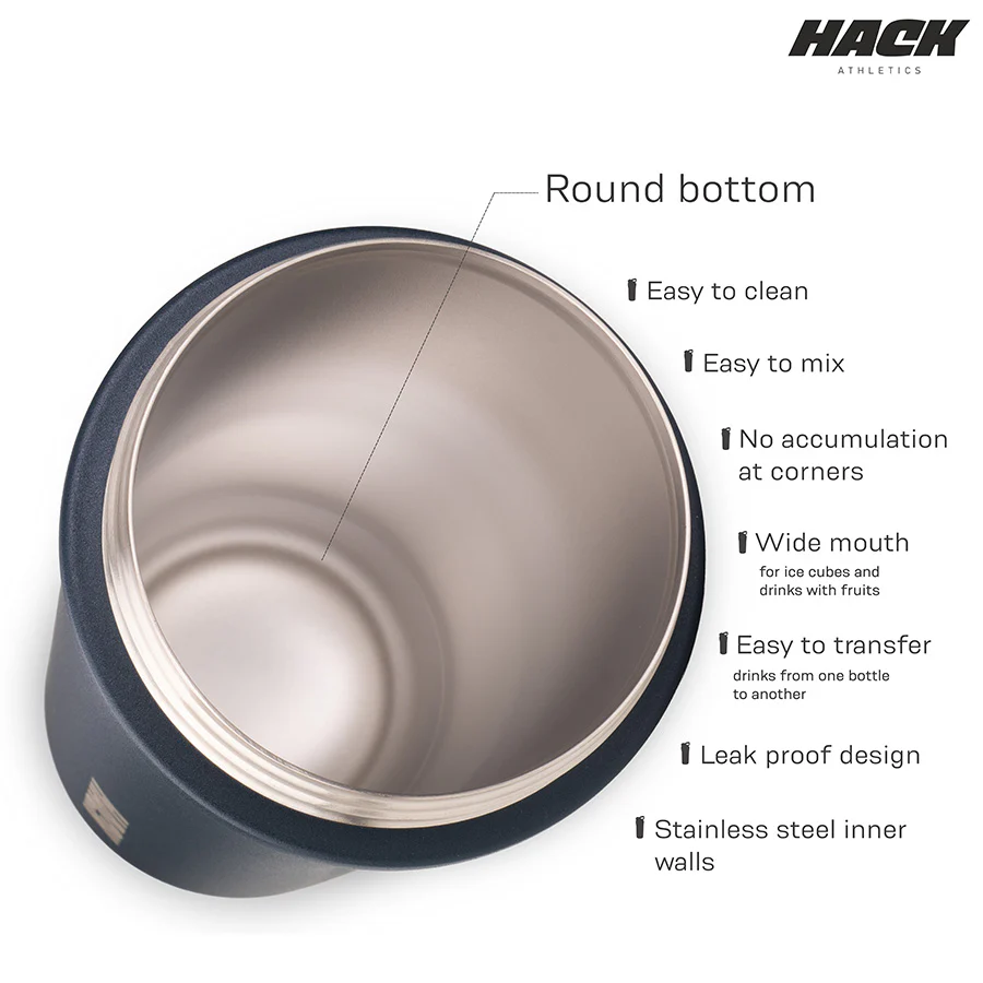 Hack Athletics Premium Stainless Steel Insulated Shaker Bottles 709ML Blue - Image 4
